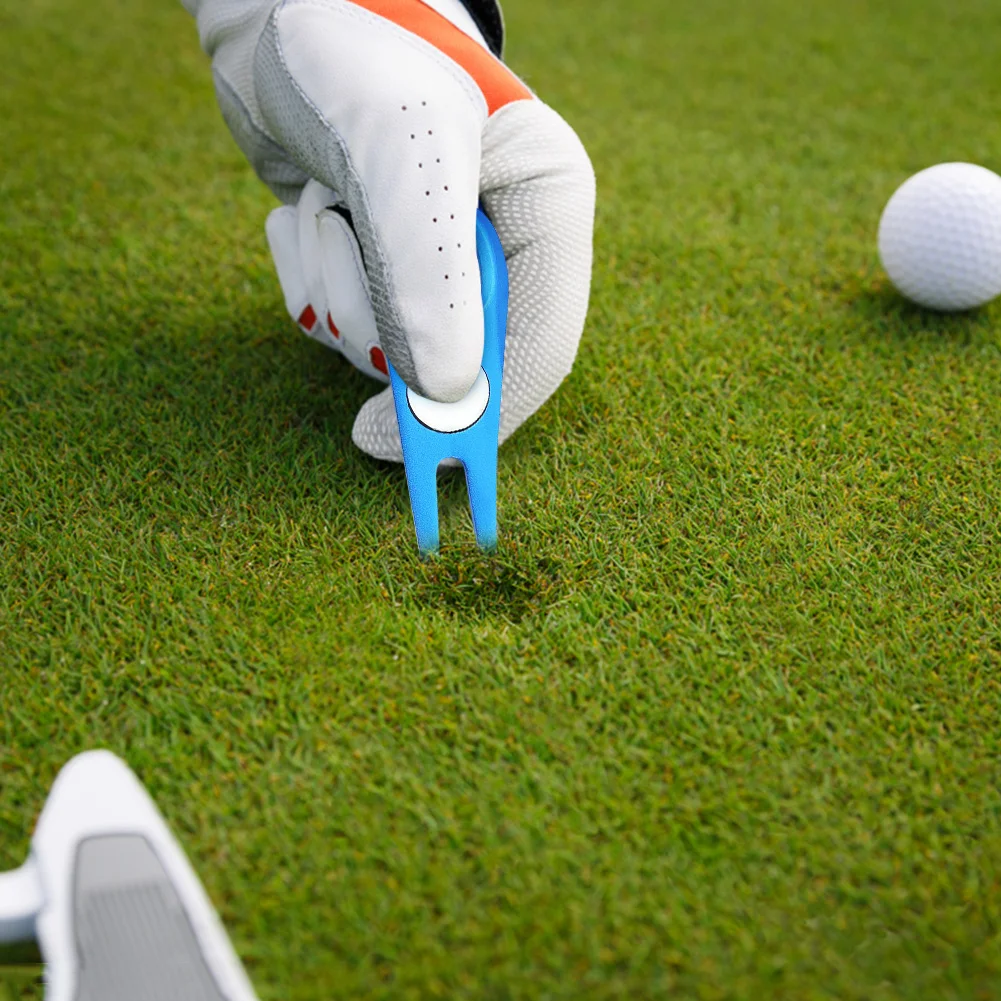 Divot Pitch-Herramientas de limpieza de reparación de Golf portátiles para golfista, tenedor de Pitchfork multifuncional, Putting Green Fork, Ayuda