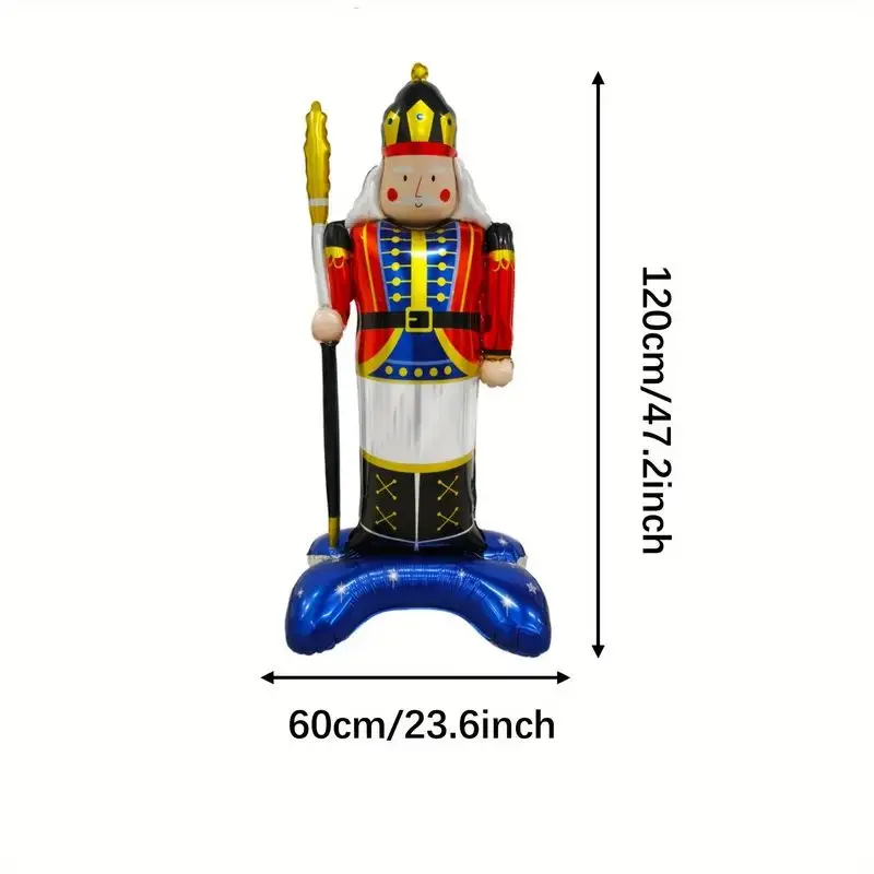 1pcs Base Handheld Spear Nutcracker Soldier Aluminum Film Balloon Christmas Party Home Furnishings Shopping Mall Decoration