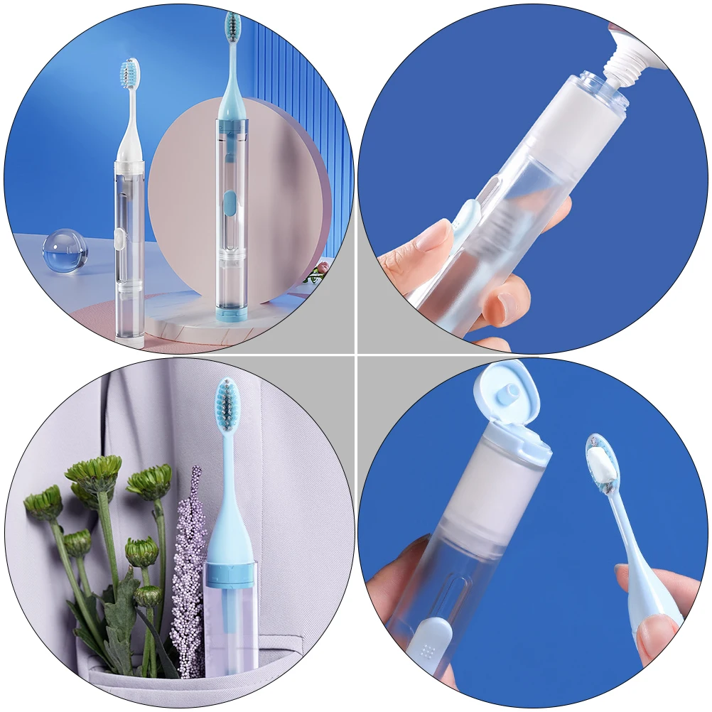 

Portable Toothbrush Case Travel Soft Bristles Foldable Toothpaste Storage PP Material Durable NonLeaking Lightweight Men Women