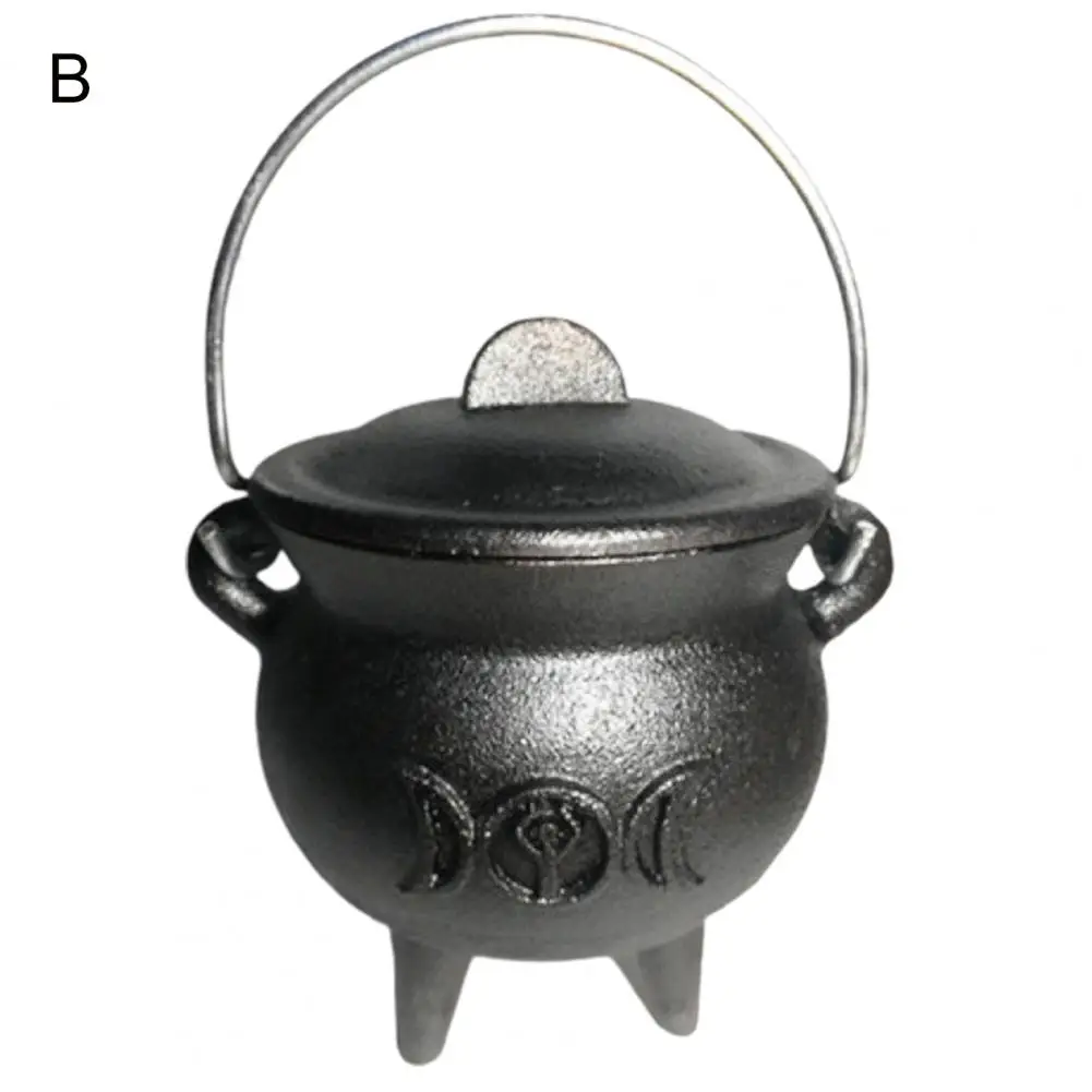 Halloween Ornament Witch Burning Pot Enchanting Halloween Witch Pot Portable Incense Burning Cauldron for Party Decor