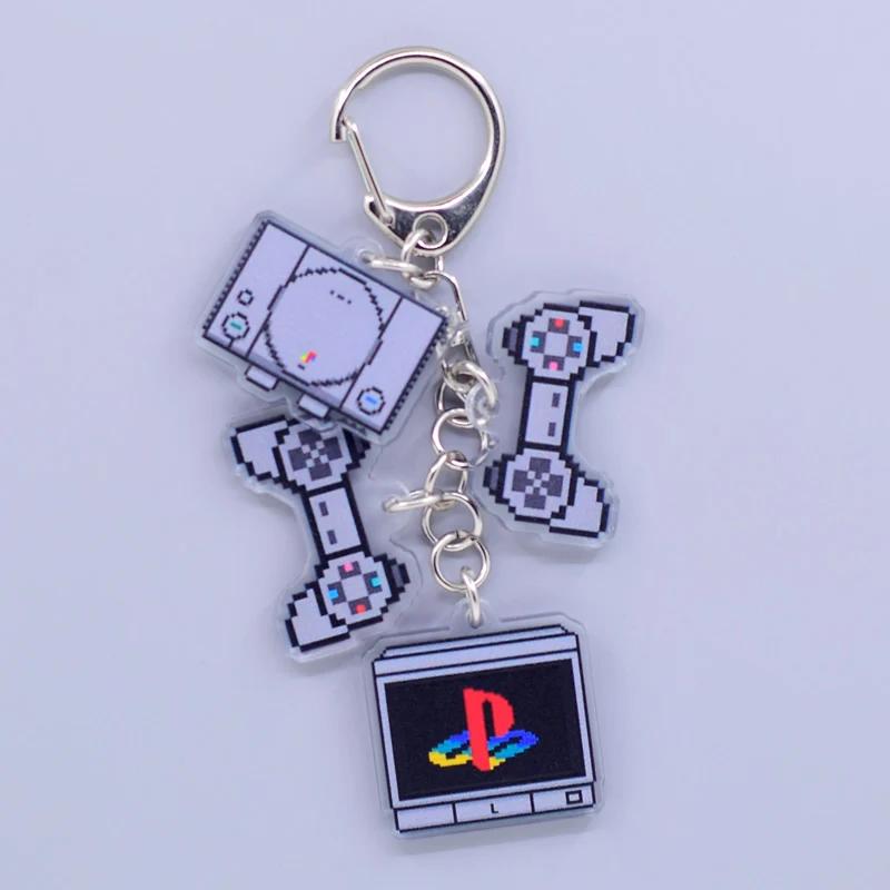 4 in 1 Game Anime Peripheral Keychain 10 Styles Arcylic Cartoon Figures Keyrings Kawaii Key Chain Accessories