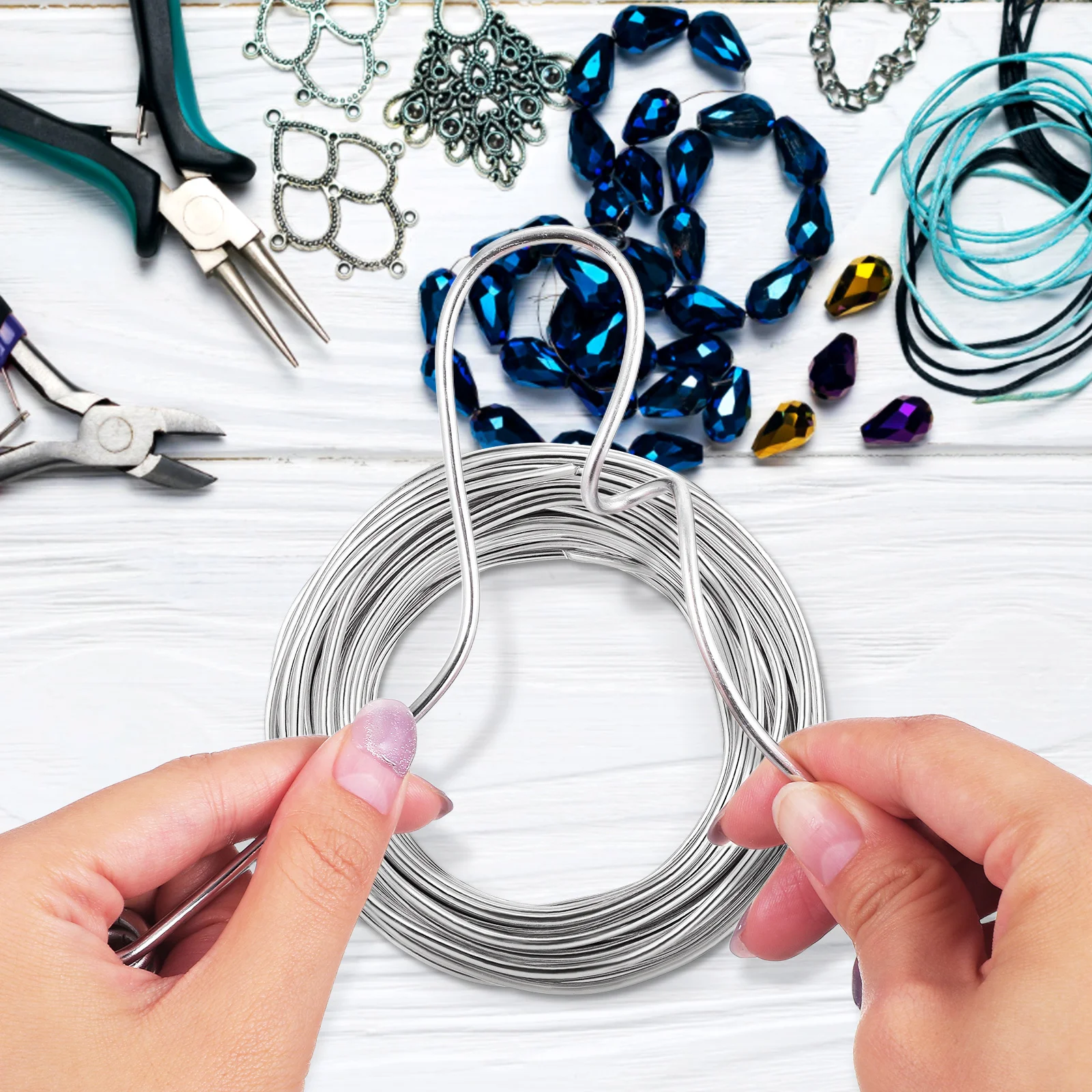 1 Rol Kawat Aluminium Fleksibel yang Dapat Dibengkokkan untuk Pembuatan Perhiasan, Pembuatan Patung, dan Pengaturan Bunga 3mm 15m