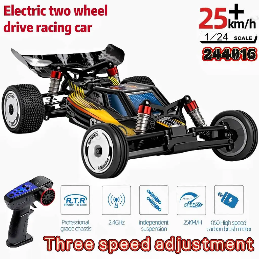 

WLtoys 244016 High Speed Remote Control Car 1/24 Scale 2WD Drift Racing Toy 2.4G All Terrain 25KM/H Christmas Gift