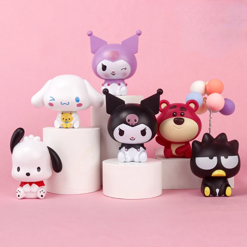 Kawaii Anime Characters Kuromi Cinnamoroll Doll Action Figures DIY  Children's Gifts Birthday Girl Cake Decorating Tools