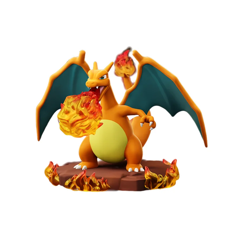 

Cute Cartoon Blokees Anime Handmade Model Doll Charizard Desktop Ornament Toy Collection Hobbies Children's Festival Gifts