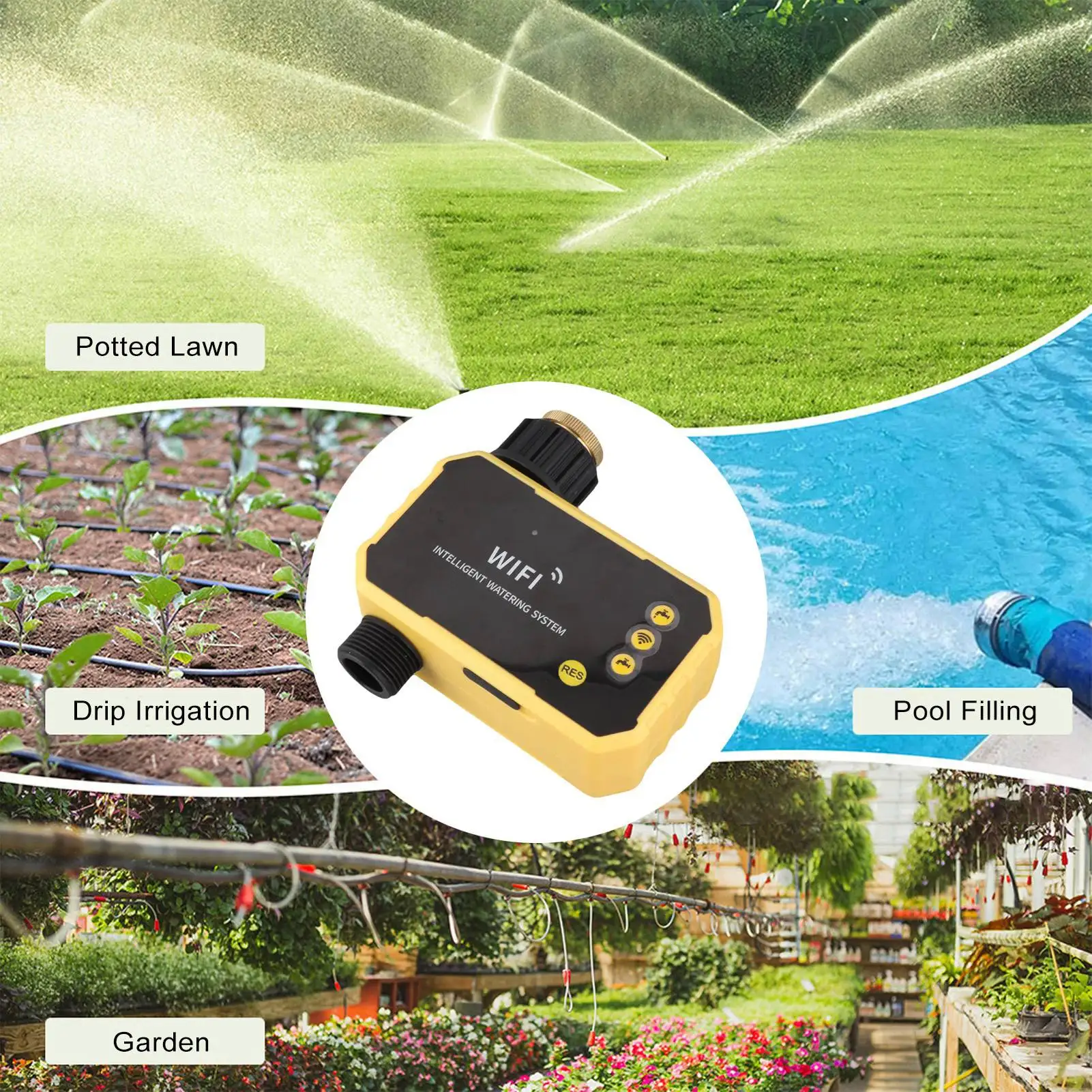 Sprinkler Timer WIFI Solar Sprinkler Timer Automatic Watering Valve Controller Hose Timer for Villas Balconies Rooftop Gardens