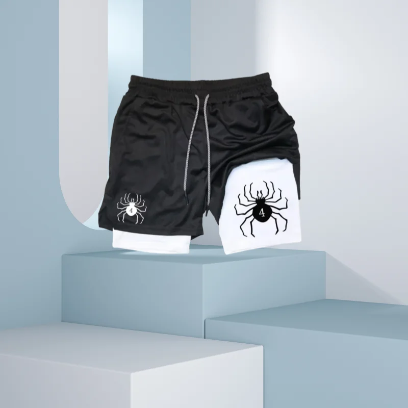 

Men Running Shorts Fitness Gym Training 2in1 Sports Quick-Drying Workout Jogging Casual Double Deck Leisure Shorts Sweatpants