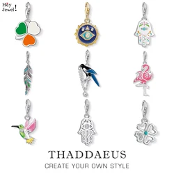 Magpie Hummingbird Bird Leaf Clover Flamingo Nazar Eye Heart Charm New Cute Chaveiro Lucky Women Men Jewelry Trendy Bijoux