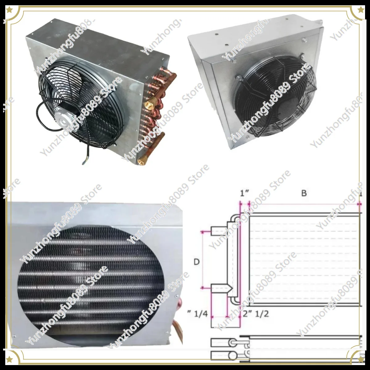 Air To Water Hot Water Heat Exchanger with Built In Fan For HVAC Heating Equipment Replacement Spare Parts