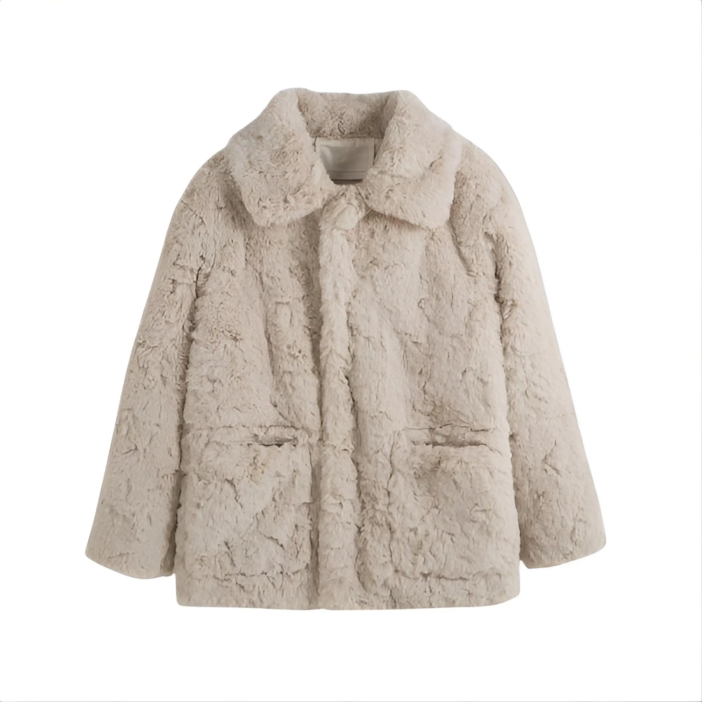 Abrigo de piel sintética para mujer, abrigos para mujer, bloque bonito, Fitness, elegante, Kawaii, femenino, suave, con cordones, manga con cordón, silueta brillante Ins