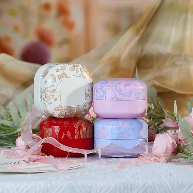 

Tea Sealed Box Kitchen Storage Container Jar Tin Square Can Candy Canister Vintage Flower Tea Box Universal Cans Tinplate Box