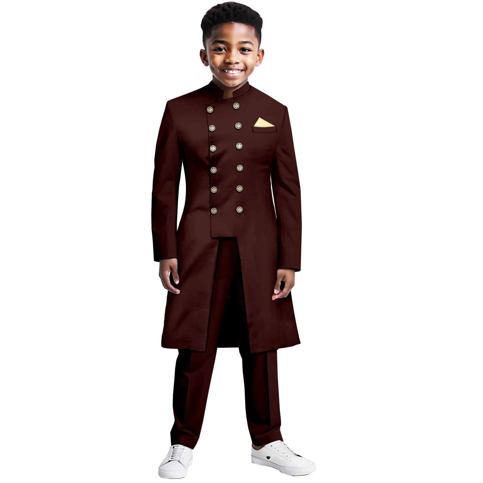 

Boys Suits Jacket Pants 2 Pieces Set Formal Wedding Tuxedo Fashion Clothes for Kids Peak Lapel Blazer Child