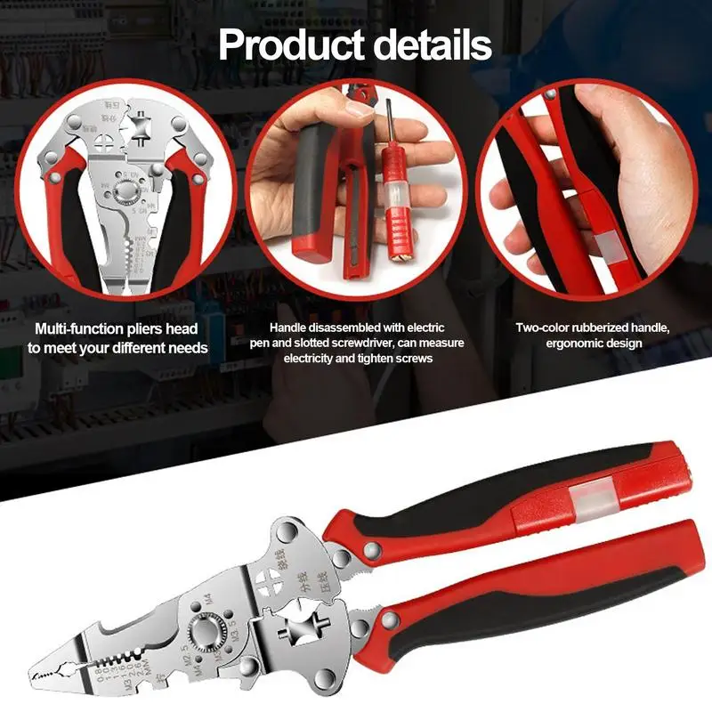 

Wire Stripper Multi-functional Hand Cable Stripping Crimper Professional Wire Cable Cutter Crimping Tool For Electrician