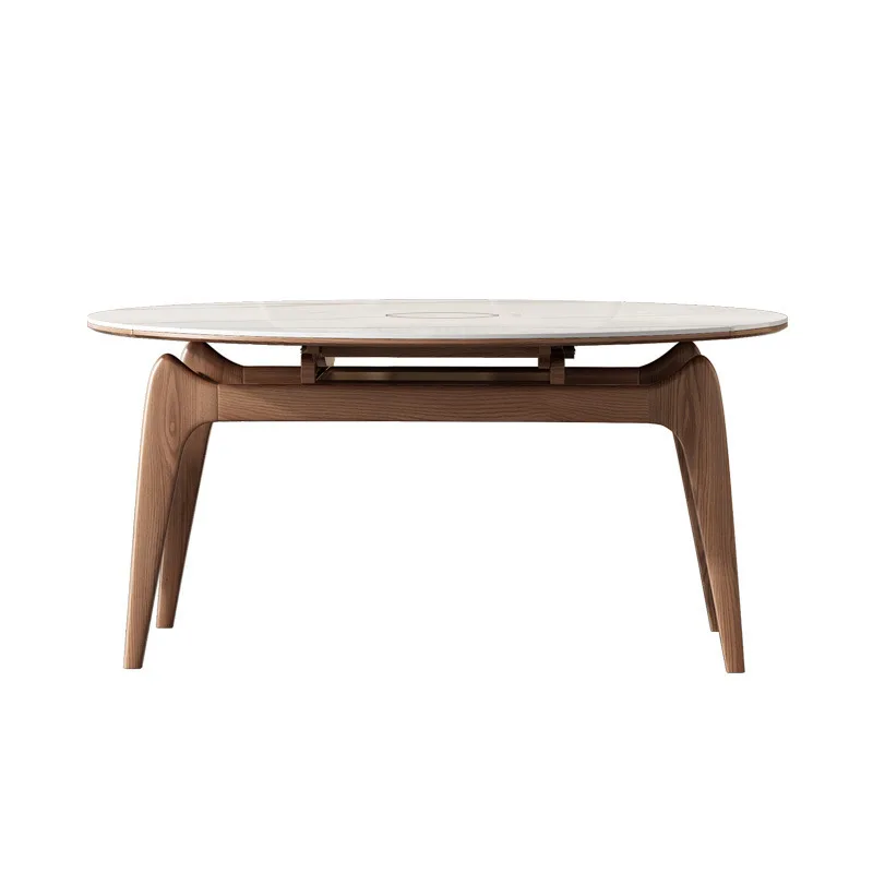 

Retractable, dining table and chairs, combination, modern, simple, household, small apartment, solid wood, rock slab