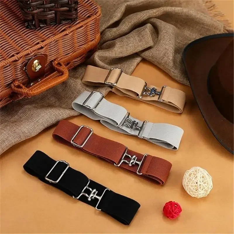 Unisex Elastic Riding Belt Shark Buckle Designs Comfortable And Secure Waistband For Equestrian Sport And Casual Wear