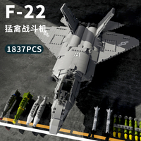 New Military Building Block Aerospace F22 American Raptor Fighter Large Assembly Small Particle Puzzle Airplane Model Toy