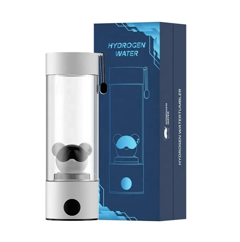 

300 мл электрическая/батарейная бутылка с генератором водородной воды 5000ppb PEM платиновая титановая индивидуальная конструкция с логотипом медведя