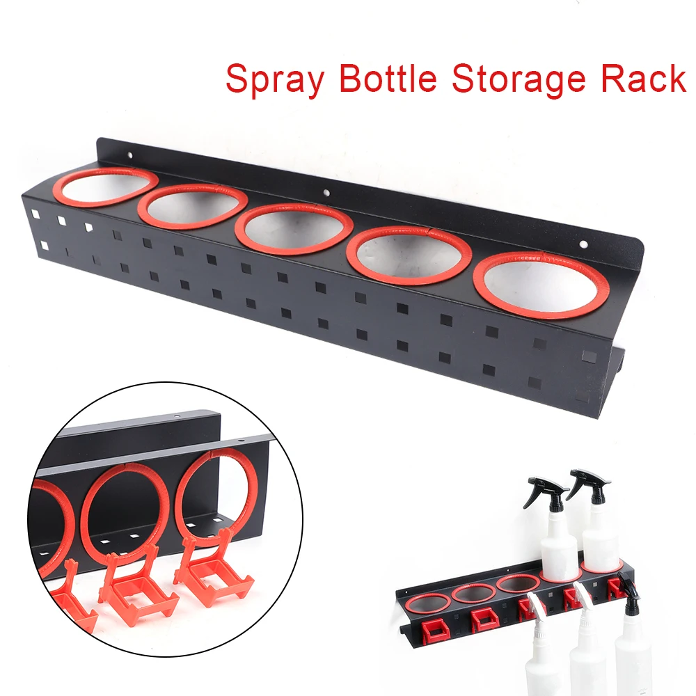 Spray Bottle Storage Abrasive Material Hang Rail Detailing Multi-function Tool Organizer Wall-mounted Watering Can Rack