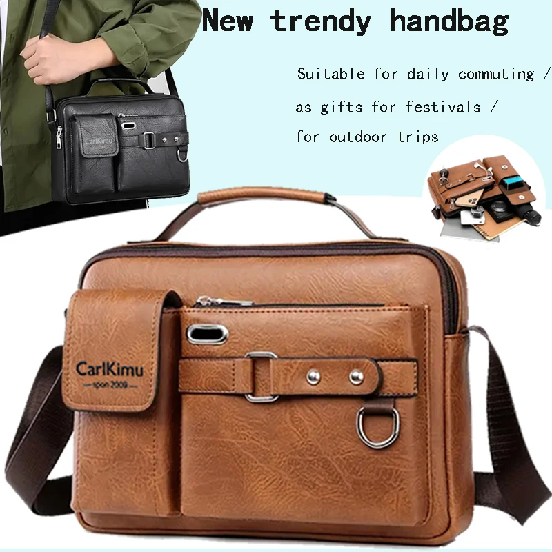 

Мужская деловая сумка на одно плечо, подходящая для деловых поездок. Изготовлен из искусственного материала, с несколькими карманами и бретелькой через плечо.