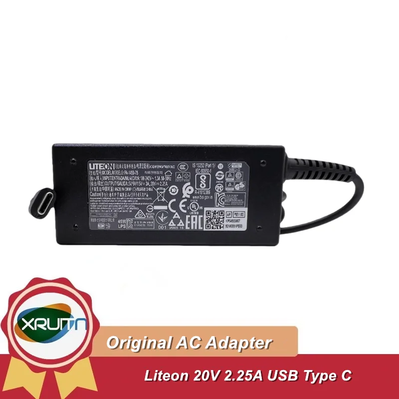 Genuine Liteon PA-1450-50 PA-1450-78 AC Adapter Charger for Acer Chromebook C771-C4TM Laptop Power Supply Type C 45W 20V 2.25A