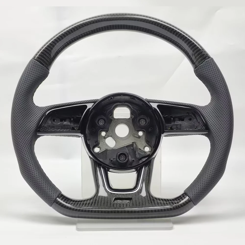 ترقية مسطحة القاع لأودي A3 A4 B9 A5 S3 S4 S5 2017-2020 نصف جلد مثقوب للسيارات Zubonych الرياضية حسب الطلب #2