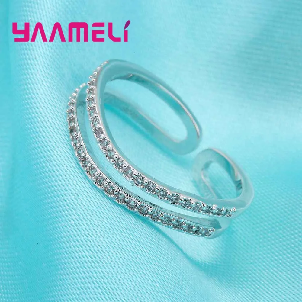 7 Designs Fashion Women Finger Band Rings 925 Sterling Silver Jewelry for Wedding Engagement Gift Female Anillos Adjustable Size