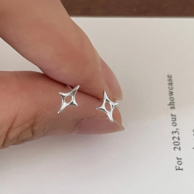 Punk Small Cross Hollow Stud Earrings for Teens Ear Piercing Star Earrings Women Men Pierced Unusual Party Earrings Jewelry