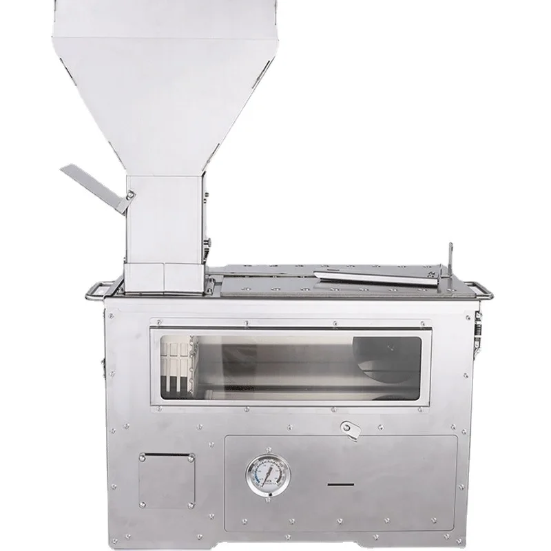 Fogão para churrasco de acampamento ao ar livre 304 aço inoxidável fogão a lenha portátil com forno barraca de acampamento aquecimento fogão a pelota