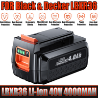 For Black & Decker 40V 4000mAh Li-ion Battery Rechargeable Power Tool Battery FOR LBXR36 BL2036 LBX2040 LST136 LST420 Battery