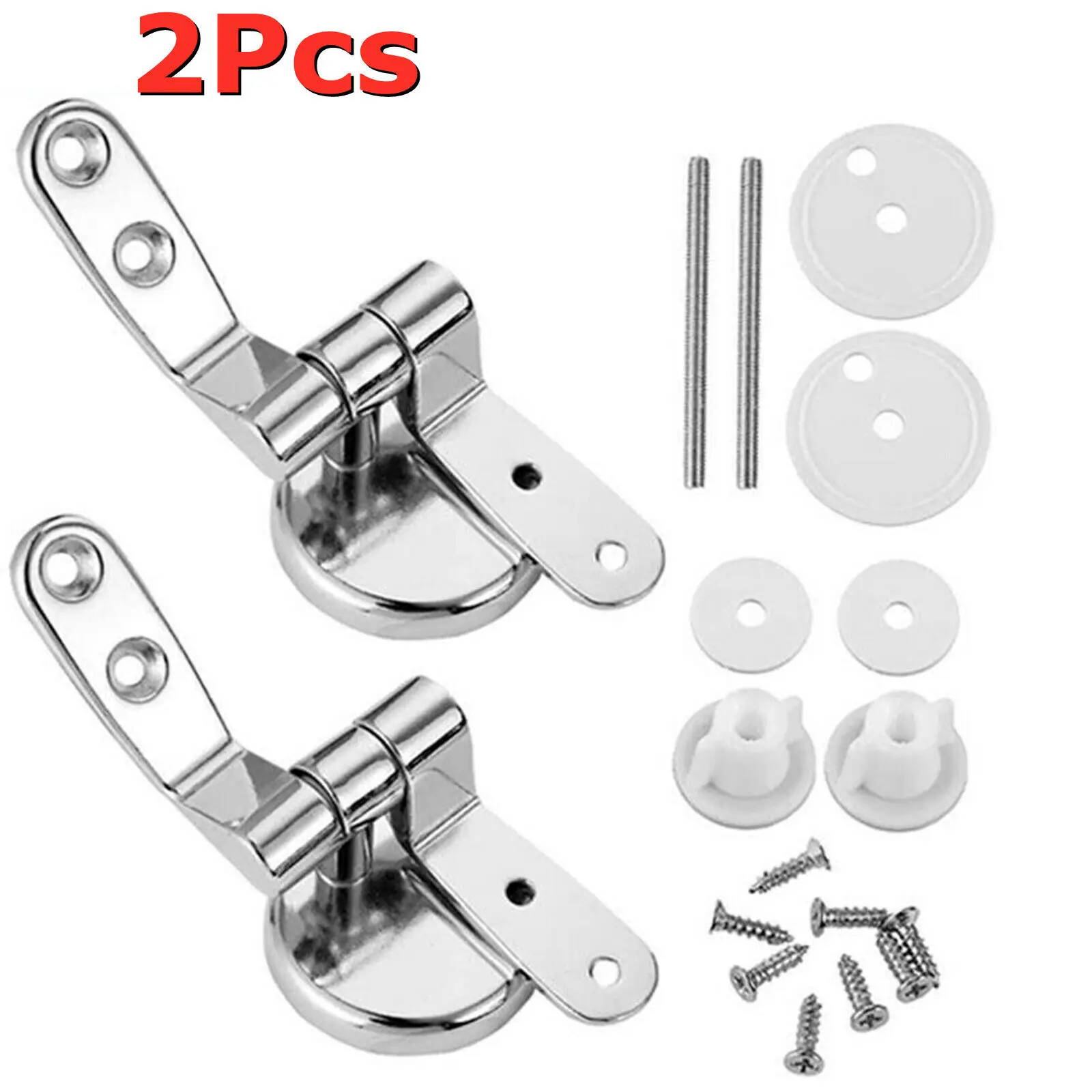 

1 Pair Toilet Seat Hinges Toilet Cover Mounting Connector Universal Toilet Lid Fixing Hinge Replacement Mounting Fittings