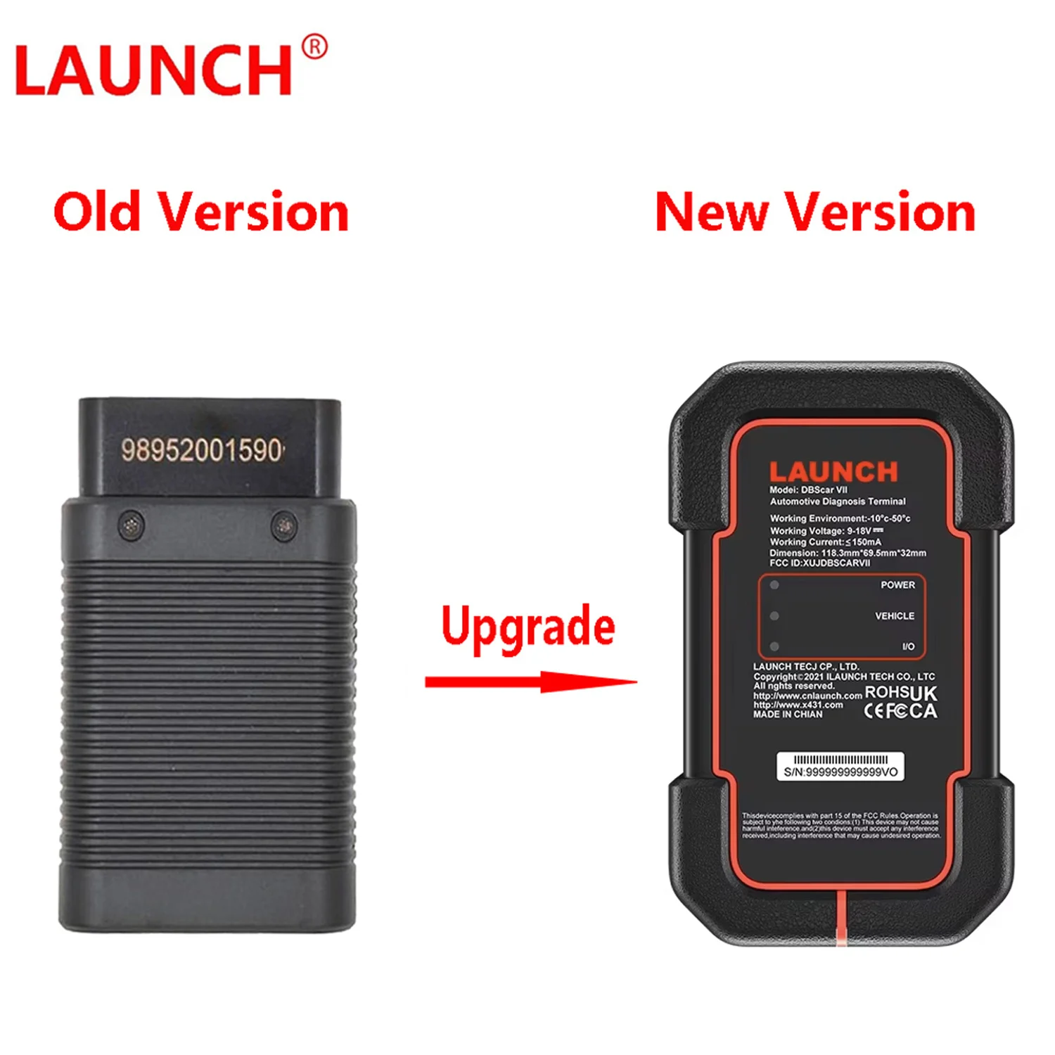 Launch X431 DBScar VII Bluetooth Adapter Connector Replacement OBD2 Scanner Diagnostic Tool for Launch X431 V/V+/pro/pro3/pros