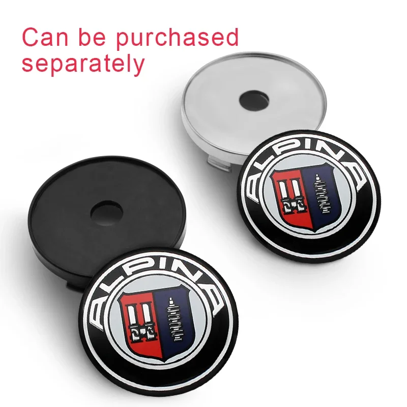 4Pcs 56+60mm Car Wheel Center Hub Cap Rim Cover Emblem Badge Stickers For Alpina