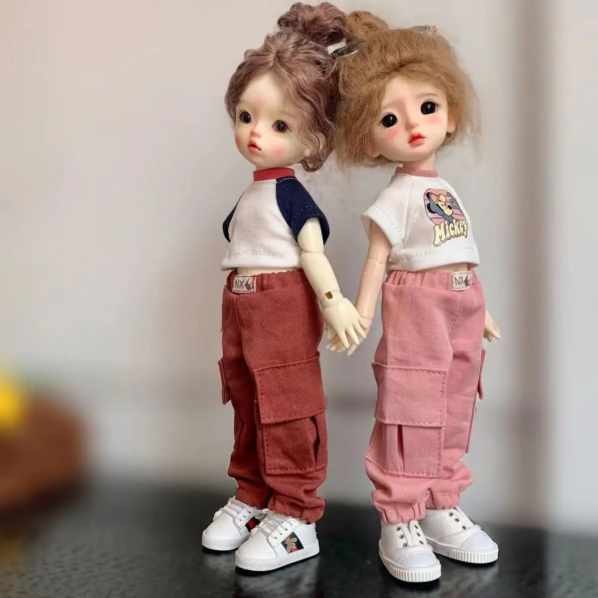 Fashion Casual Hottie Overalls Super Short T-shirt  For 1/6 BJD Doll Clothes Accessories