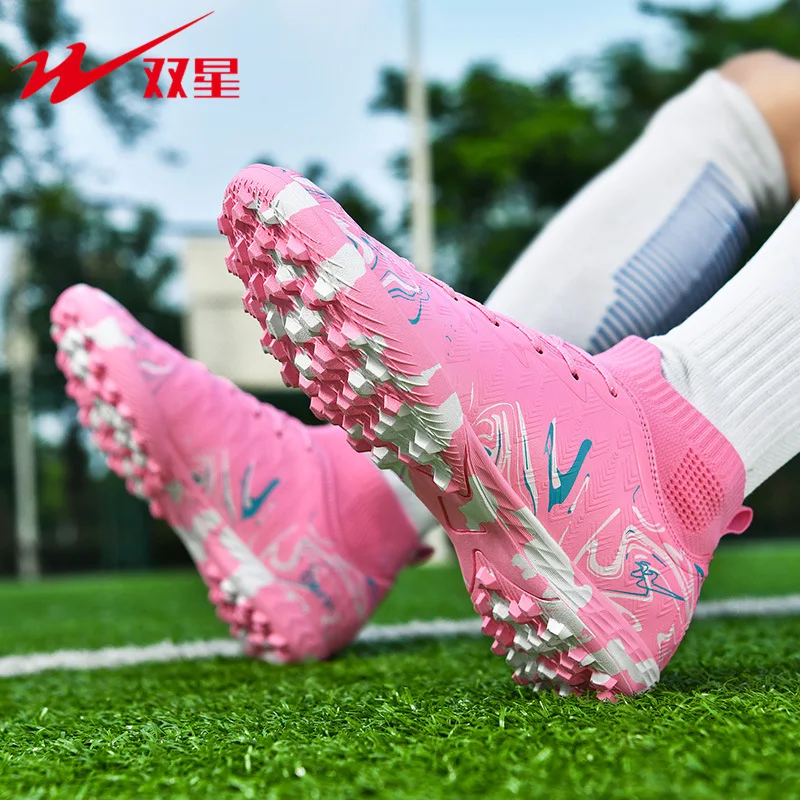 

Boys Girls Velcro Soccer Shoes Turf Studs Durable for Primary Middle School Students Training on Artificial Grass Ground