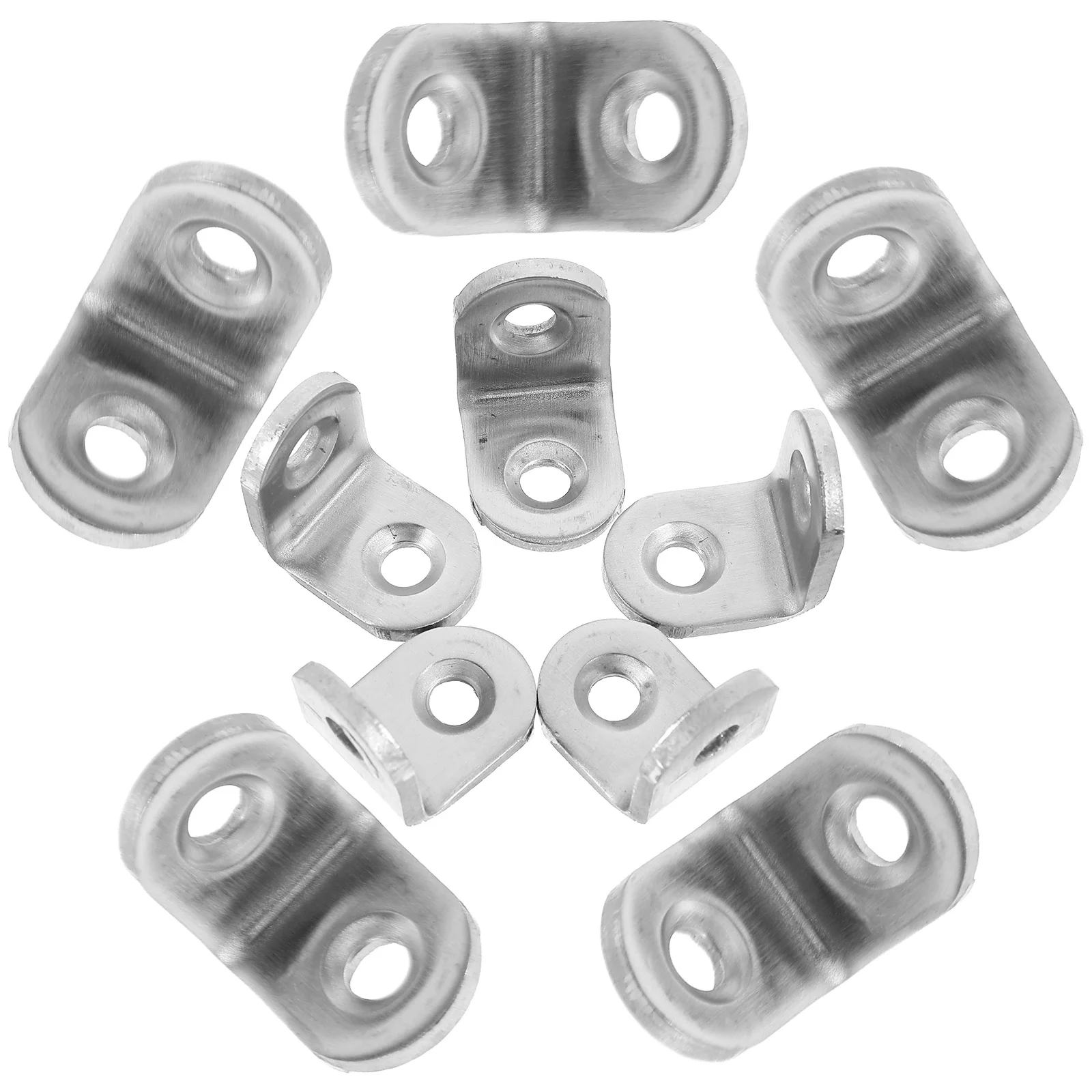 

10pcs Heavy Duty Stainless L-Shape Corner For Cabinet Shelf Wood Furniture Support 90 Degree Angle Brackets Hardware Fasteners