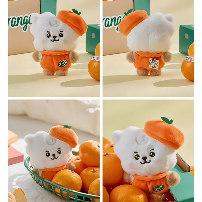 Nouveau BT21 13 cm Orange série jouets en peluche Anime dessin animé en peluche porte-clés sac à dos pendentif BTS périphériques animaux en peluche poupée cadeau