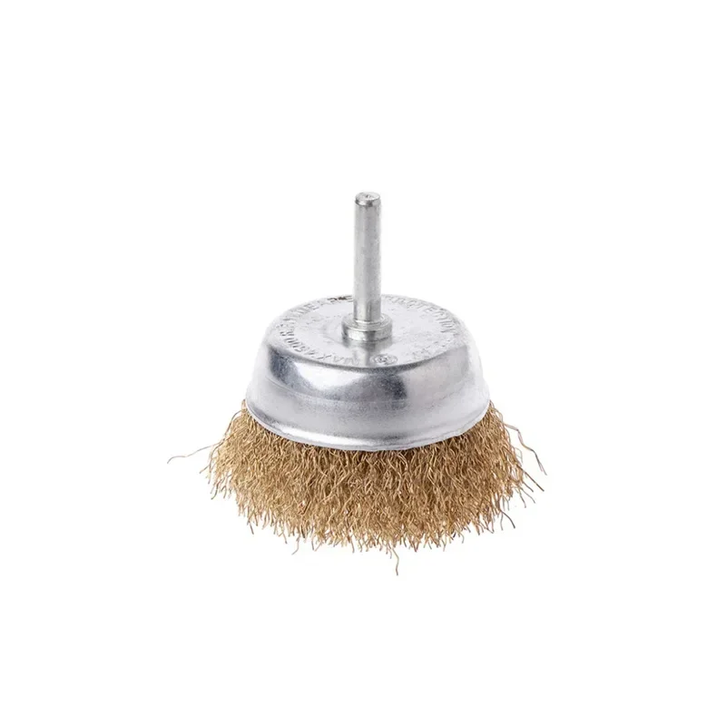 50-100mm Steel Wire Brush Brass Plated Wheels Brushes Drill Rotary Tools Metal Rust Removal Industrial Polishing Brush