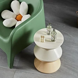 Plastic Nordic Side Table Round Coffee Table for Living Room Hallway Shoe Stool Balcony Desk Nightstand Furniture