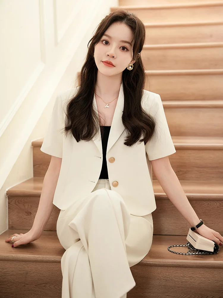 Formal Professional Blazers Business Work Wear Suits Female Career Interview OL Styles with Pants and Jackets Coat Outfits Set