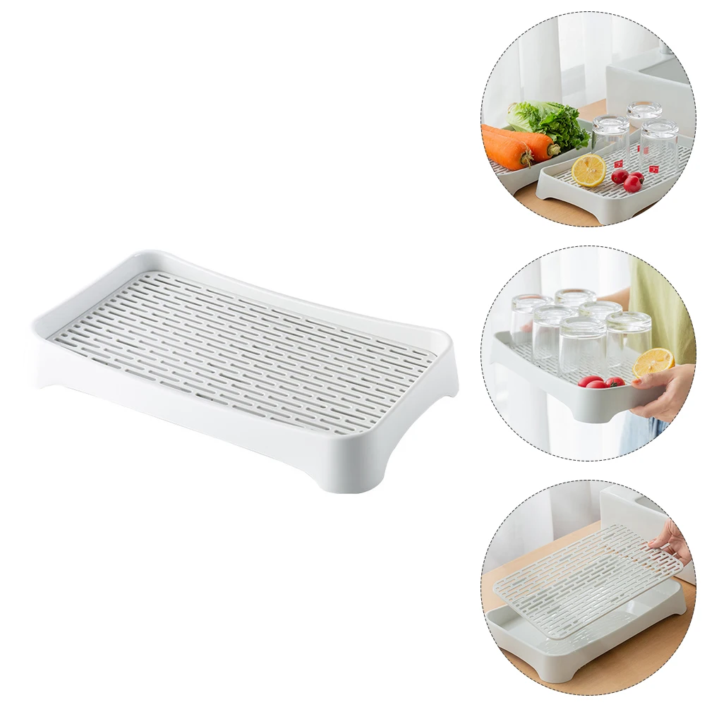 

1Pcs Double-Layer Draining Plate Portable Self-Draining Tray Kitchen Fruit Vegetable Tray Plastic Dish Rack