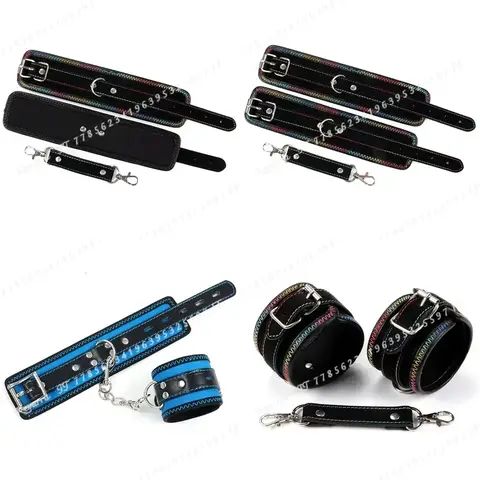 SM Handcuffs and Ankle Cuffs BDSM Set Bondage Kit Restraint Adult Sex Toys for Couples Erotic Game 18 Plus Submissive Flirt