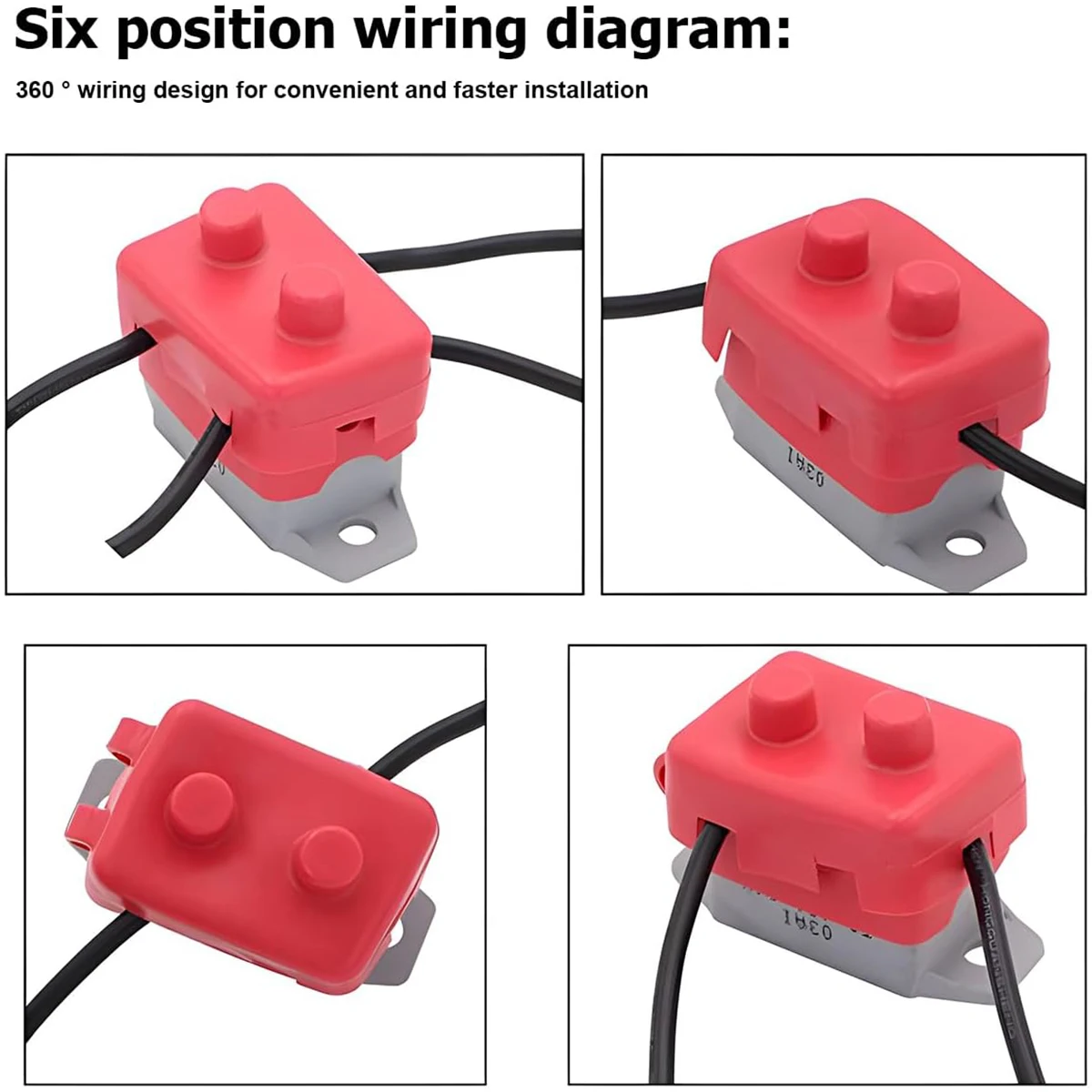 DC 12V - 24V Automatic Reset Circuit Breaker with Cover Stud Bolt for Automotive and More