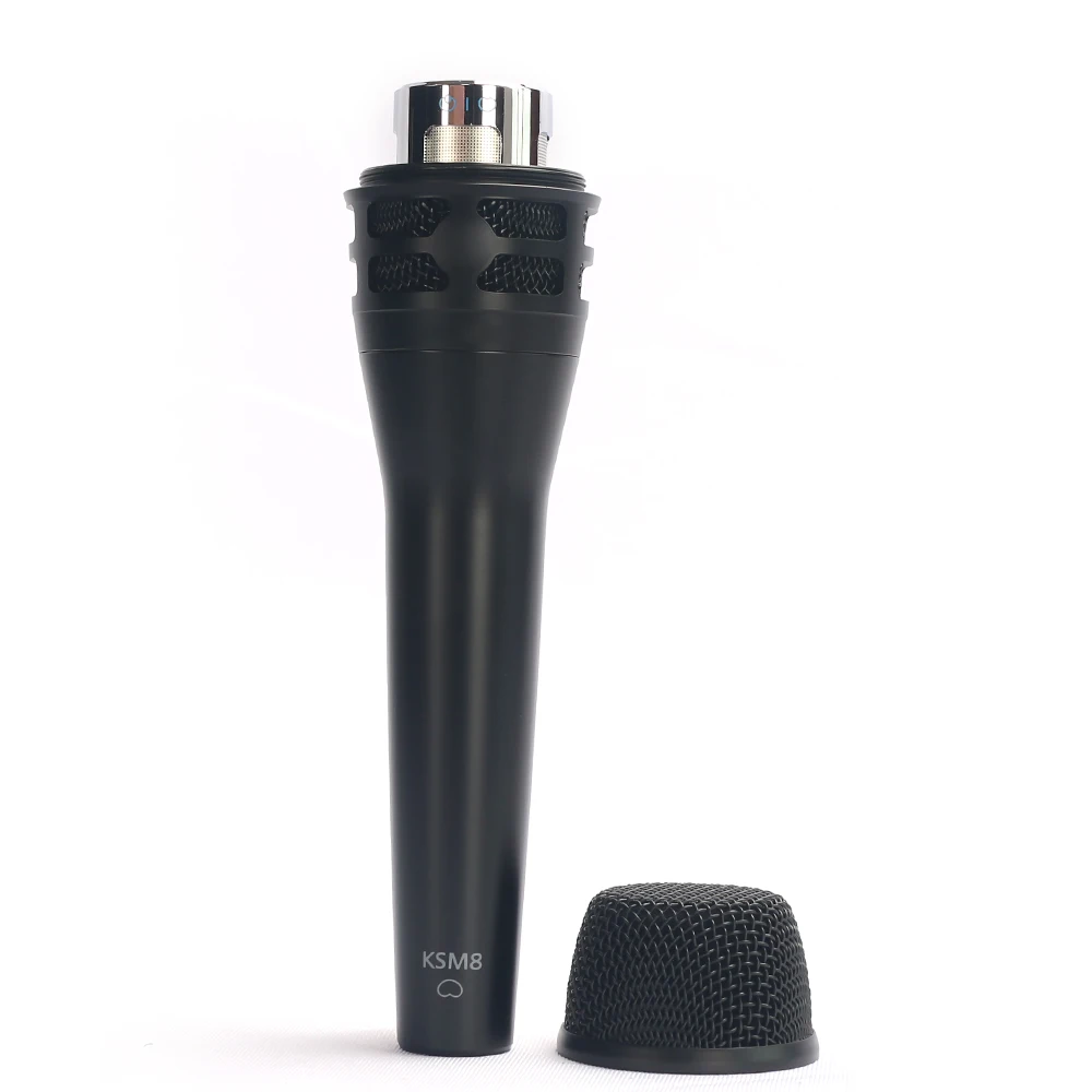 ميكروفون صوتي ديناميكي قلبي عالي الجودة احترافي KSM8 مع مشبك لمضيف كاريوكي لأداء مرحلة المغني #3