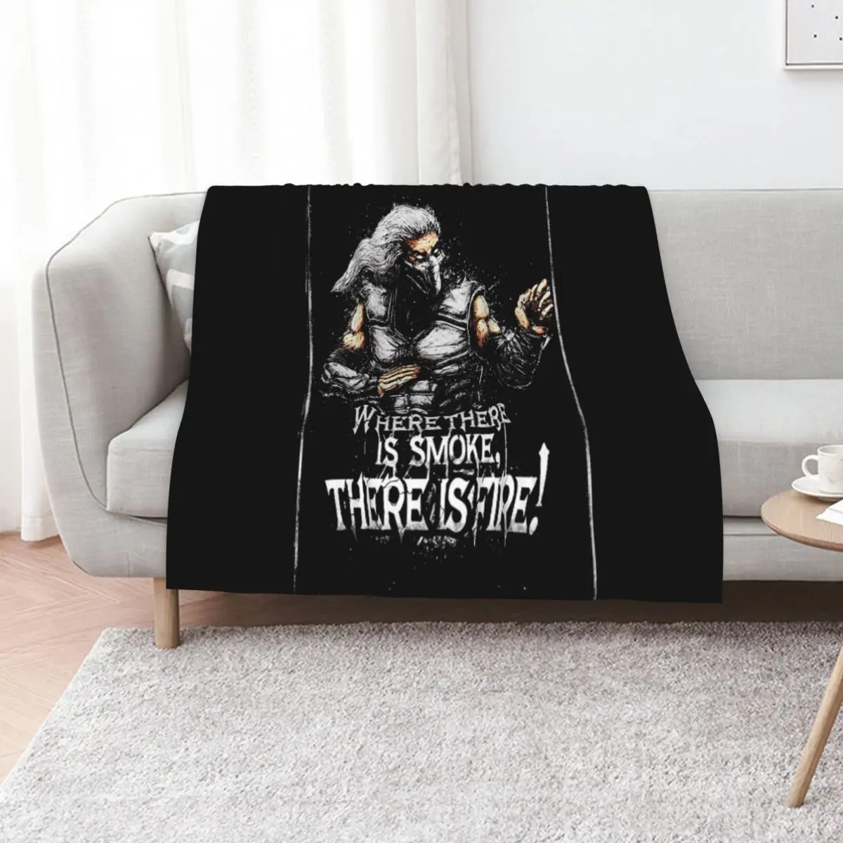 Mortal Kombat Smoke Quotes Throw Blanket cosplay anime Soft Big Fashion Sofas Thermal Retros Hairys Blankets