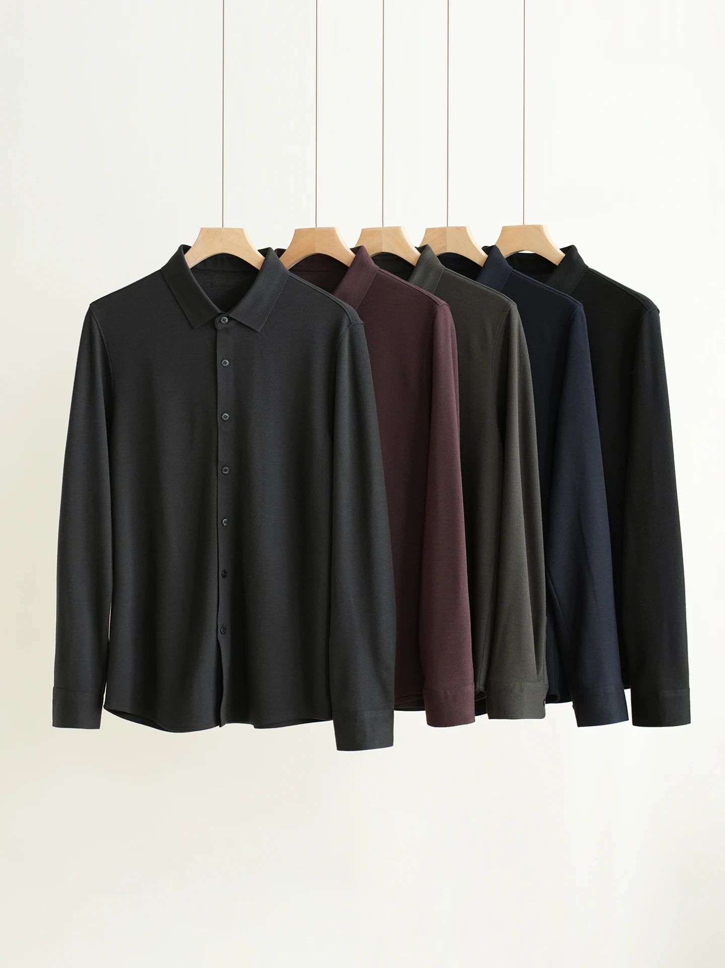 

Мужская рубашка с длинным рукавом, однотонная, на пуговицах, приталенного кроя, для делового стиля, весна-осень-зима