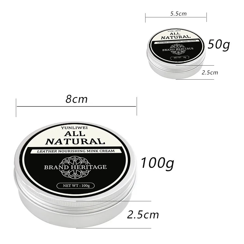 YUNLIWEI Natural Mink Oil Leather Care Cream Deep Nourishing Conditioner Repair Polish Balm for Shoes Furniture Car Leather