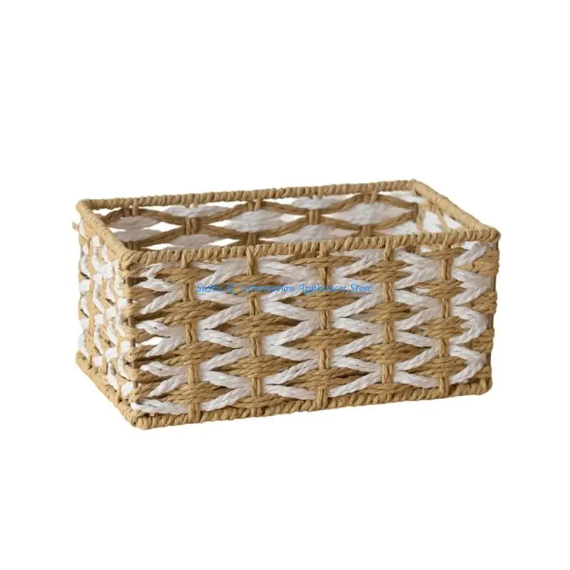 سلة التخزين المنسوجة مصنوعة يدويًا حبل الحبل السلة سلة سلة سلة منسوجة #1