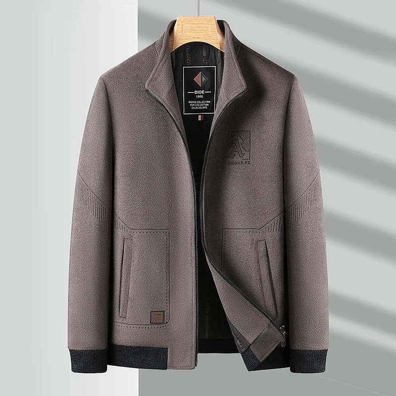 

2024 High Quality Autumn and Winter New Men's Fashion Stand Collar Jacket Jacket Thick Warm Woolen Coat Business Casual