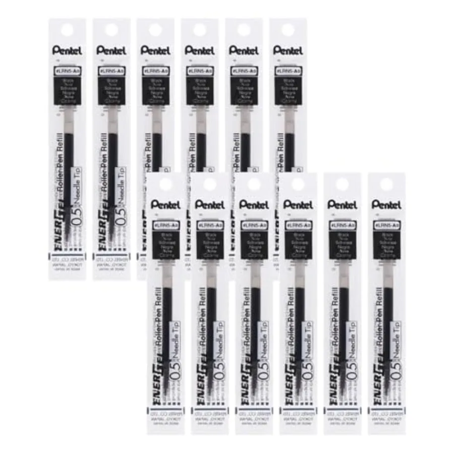 

Refill Ink for EnerGel Liquid Gel Pen, 0.5mm,Fine Line, Needle Tip, Black Ink, Box of 12 (LRN5-A)