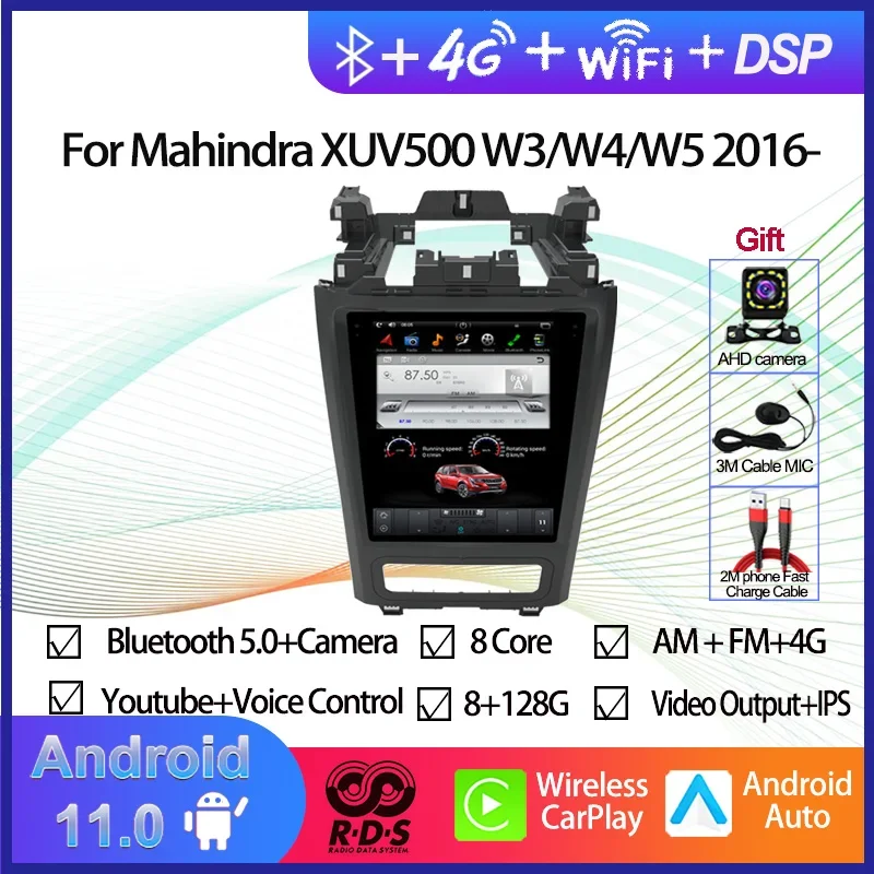 Nawigacja samochodowa GPS pionowy ekran Tesla Android 11 dla Mahindra XUV500 W6/W8 2011-2015 radio samochodowe stereo odtwarzacz multimedialny